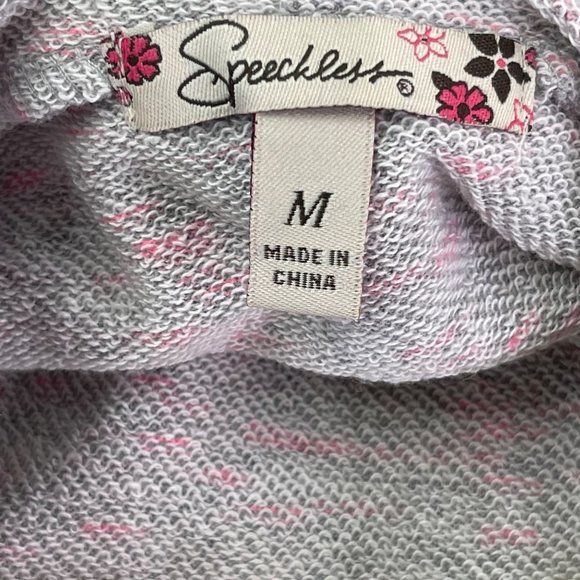 Hoodie Junior's Shirt Layered Look Rhinestone Heart by Speechless Medium - Picture 4 of 9